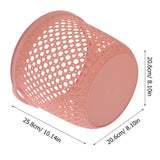 1Pcs Portable Laundry Basket Pink Hollow Laundry Management with Handle PP - Front View