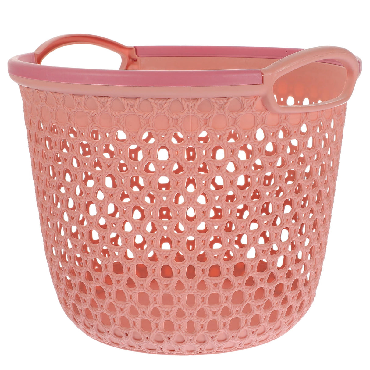 1Pcs Portable Laundry Basket Pink Hollow Laundry Management with Handle PP