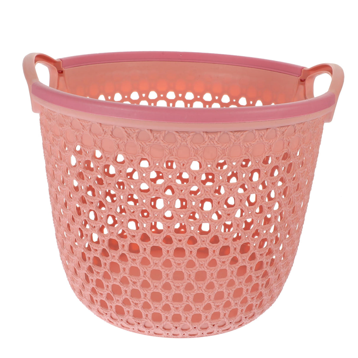 1Pcs Portable Laundry Basket Pink Hollow Laundry Management with Handle PP