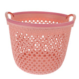 1Pcs Portable Laundry Basket Pink Hollow Laundry Management with Handle PP