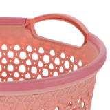 1Pcs Portable Laundry Basket Pink Hollow Laundry Management with Handle PP