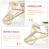 Small Hanger Shape 10 Pcs Metal Clothes Hangers Carbon Steel for Childrens Doll Clothes DIY Toy Use