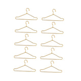 Small Hanger Shape 10 Pcs Metal Clothes Hangers Carbon Steel for Childrens Doll Clothes DIY Toy Use - Top-Down View