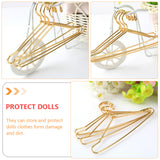 Small Hanger Shape 10 Pcs Metal Clothes Hangers Carbon Steel for Childrens Doll Clothes DIY Toy Use