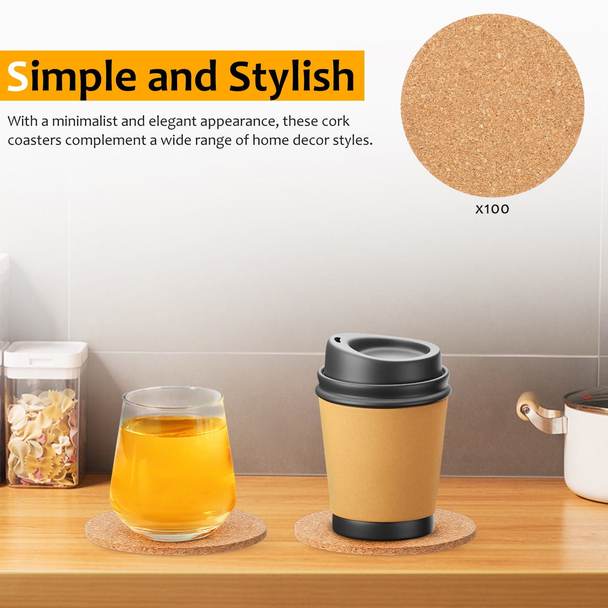 Cork Coasters Bulk Cork Coasters For Drinks 100Pcs