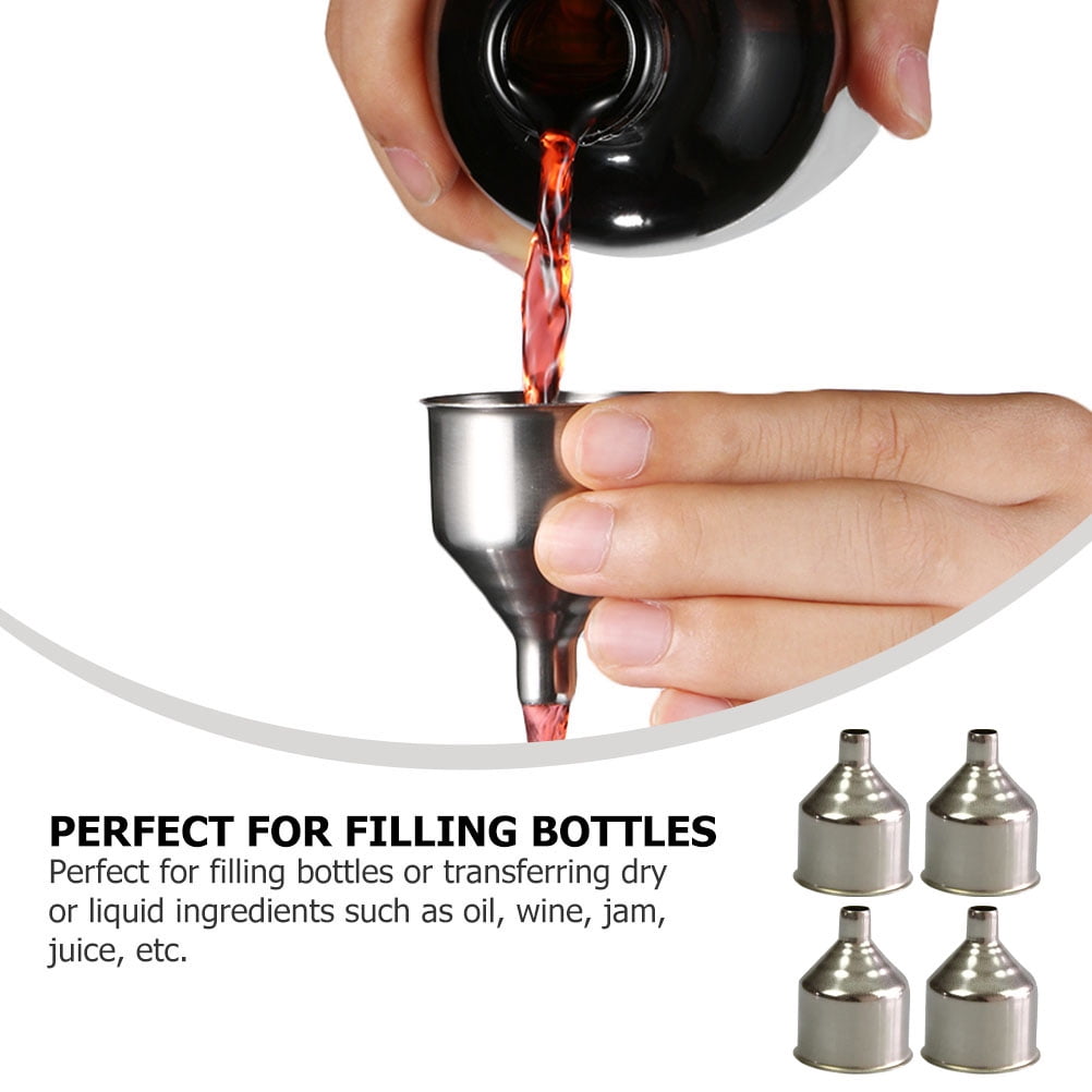 4-Piece Kitchen Funnel Set, Food Grade Silicone, Easy Pouring and Storage for Cooking and Baking