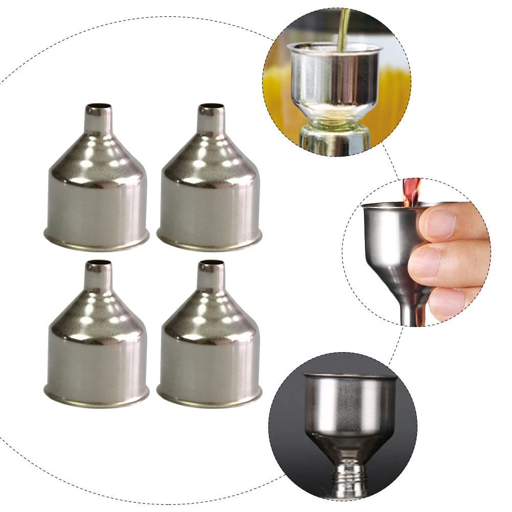 4-Piece Kitchen Funnel Set, Food Grade Silicone, Easy Pouring and Storage for Cooking and Baking