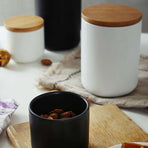 Ceramic Airtight Canister Set for Kitchen Storage, Spice Jars Container for Household Pantry Organization