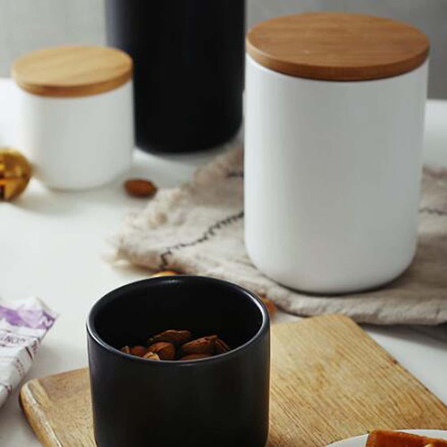 Ceramic Airtight Canister Set for Kitchen Storage, Spice Jars Container for Household Pantry Organization