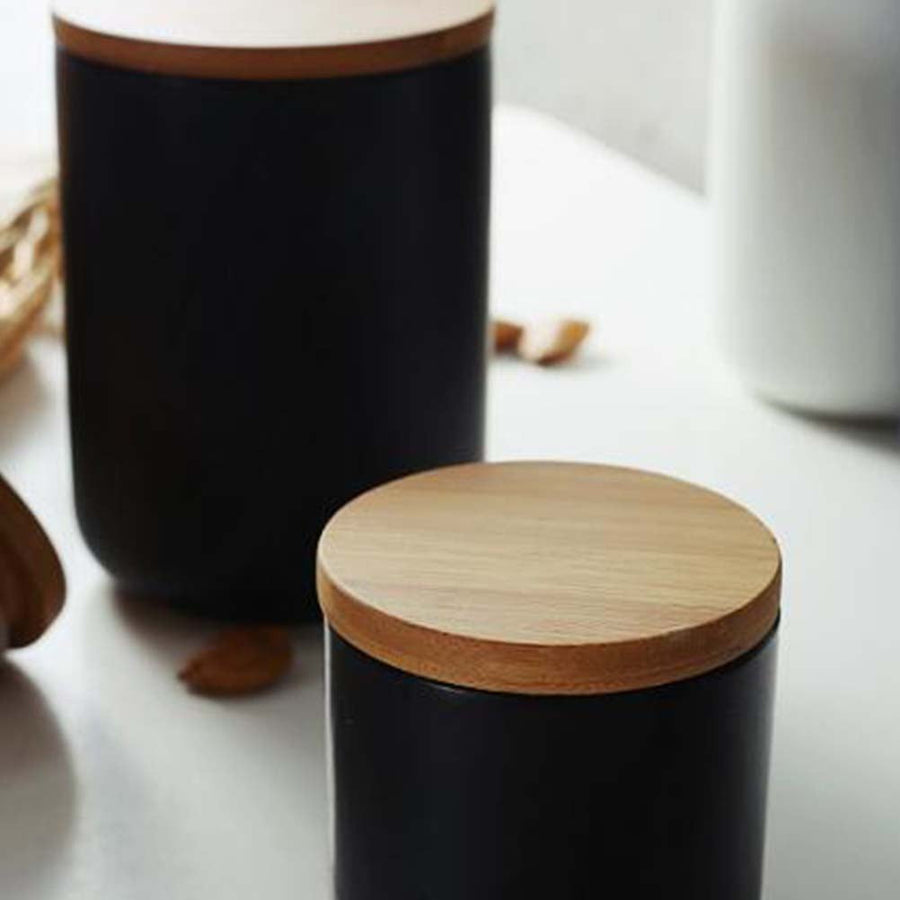 Ceramic Airtight Canister Set for Kitchen Storage, Spice Jars Container for Household Pantry Organization