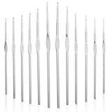 3-Pack Lightweight Stainless Steel Crochet Hooks for Knitting, Sewing, and Hand Crafting Supplies