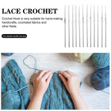 3-Pack Lightweight Stainless Steel Crochet Hooks for Knitting, Sewing, and Hand Crafting Supplies