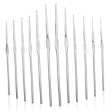 3-Pack Lightweight Stainless Steel Crochet Hooks for Knitting, Sewing, and Hand Crafting Supplies - Top-Down View