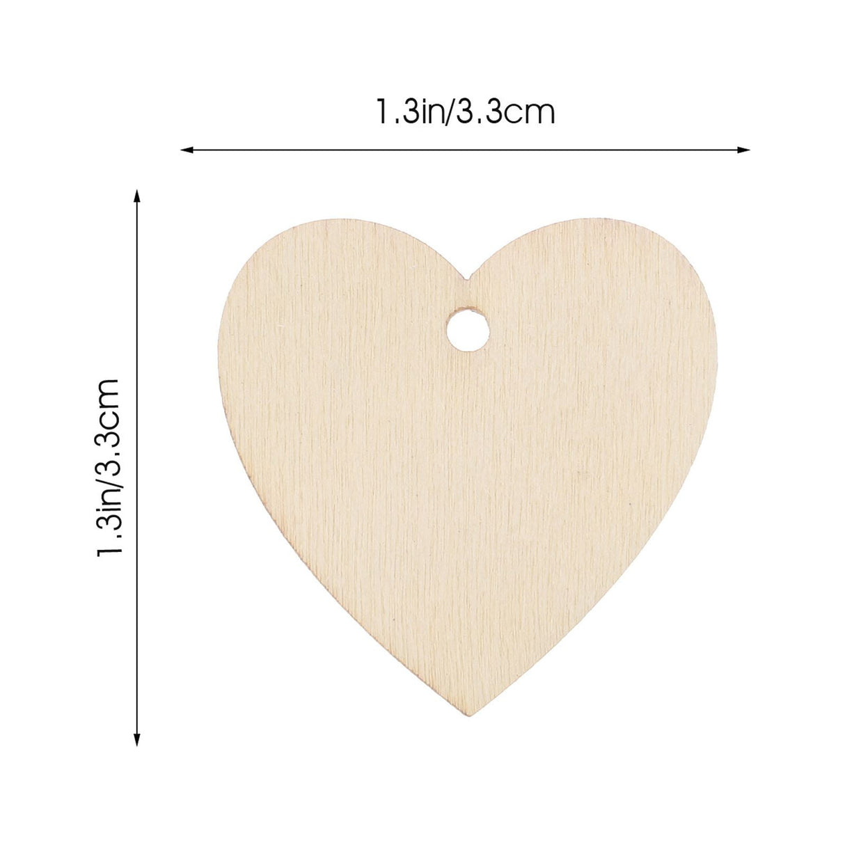 200Pcs Unfinished Wooden Heart Shapes for Crafts, Wood Embellishments and Decorations