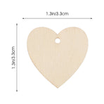 200Pcs Unfinished Wooden Heart Shapes for Crafts, Wood Embellishments and Decorations