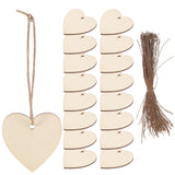 200Pcs Unfinished Wooden Heart Shapes for Crafts, Wood Embellishments and Decorations - Close-Up Angle