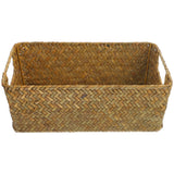 Handwoven Light Brown Straw Basket for Home Storage, Organization and Decorative Use