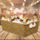 Handwoven Light Brown Straw Basket for Home Storage, Organization and Decorative Use - Top-Down View
