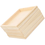 4-Piece Khaki Wood Puzzle Organizer Set - Storage Boxes for Kids Building Blocks and Toy Storage