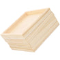 4-Piece Khaki Wood Puzzle Organizer Set - Storage Boxes for Kids Building Blocks and Toy Storage