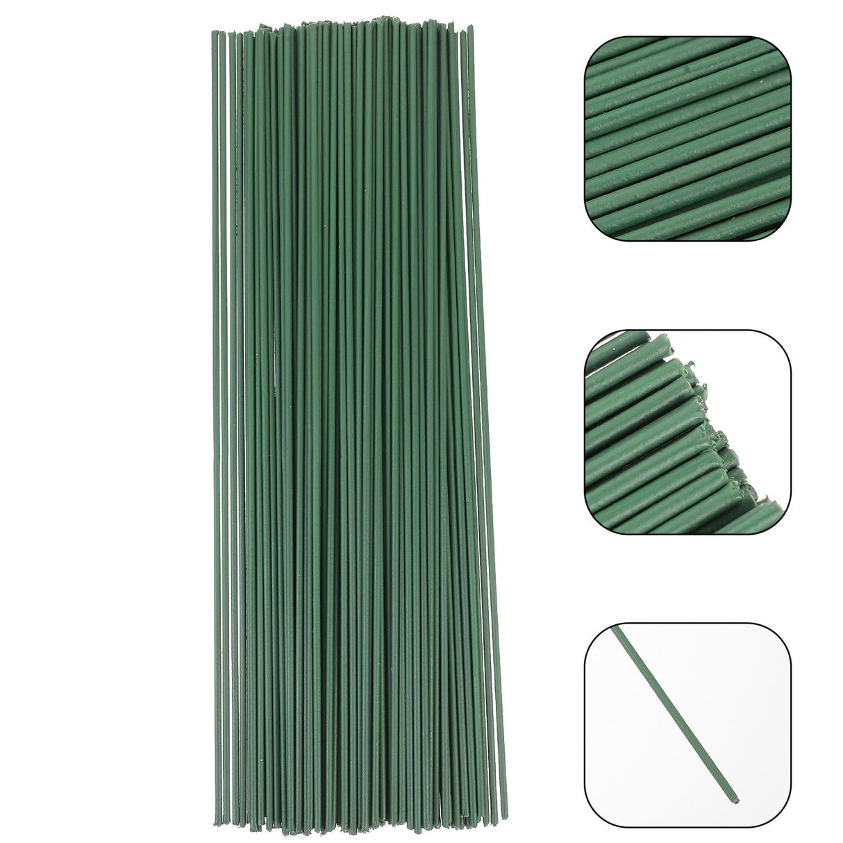 100pcs Green Floral Wire Stems for Artificial Flowers Flexible and Bendable for Arrangements