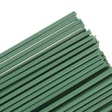 100pcs Green Floral Wire Stems for Artificial Flowers Flexible and Bendable for Arrangements - Front View