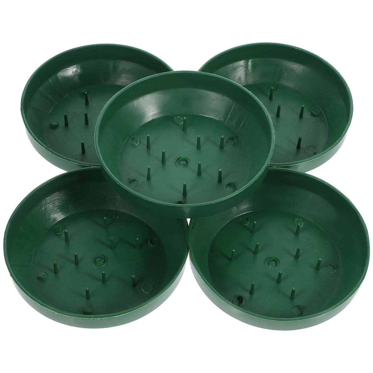 Green Plastic Flower Arrangement Plates 5.7 x 5.7 x 1.6 Inches Floral Craft Supplies for Decorations