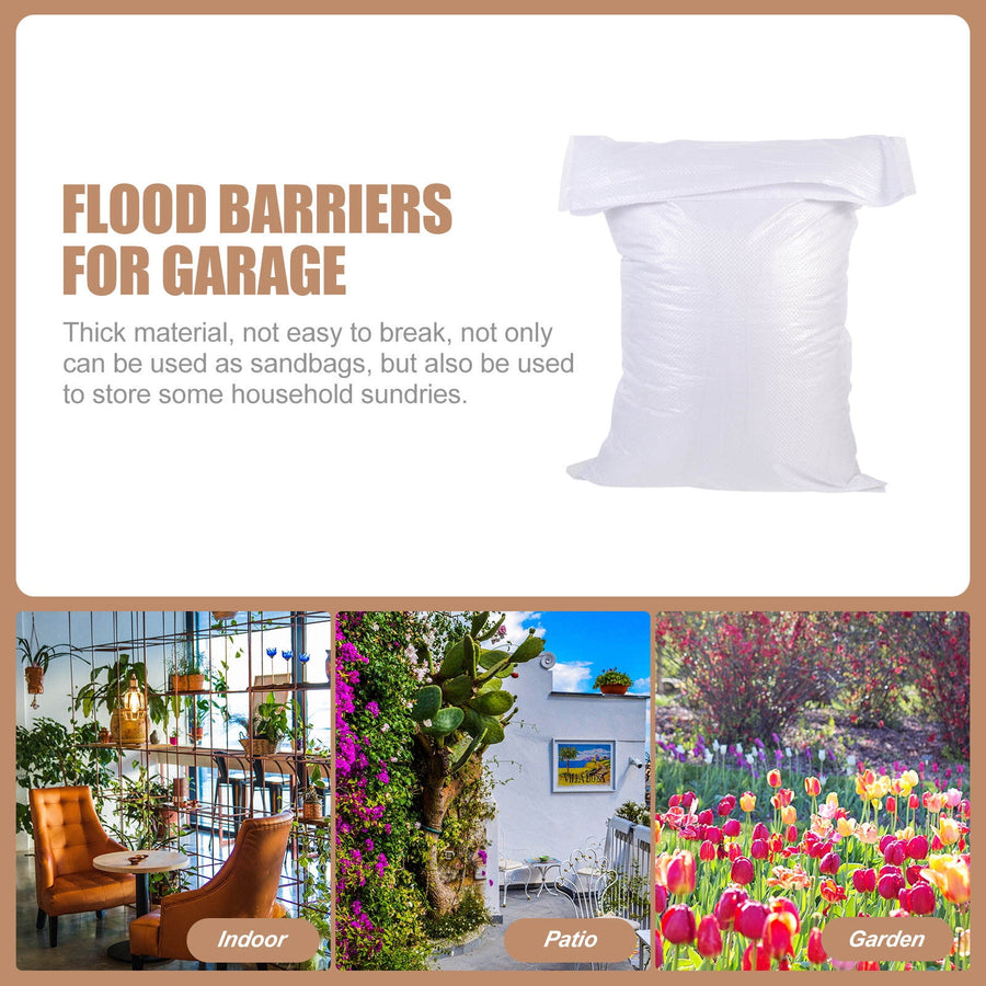 White PP Woven Sandbags for Flood , Home, Garage, Yard, and Outdoor Use