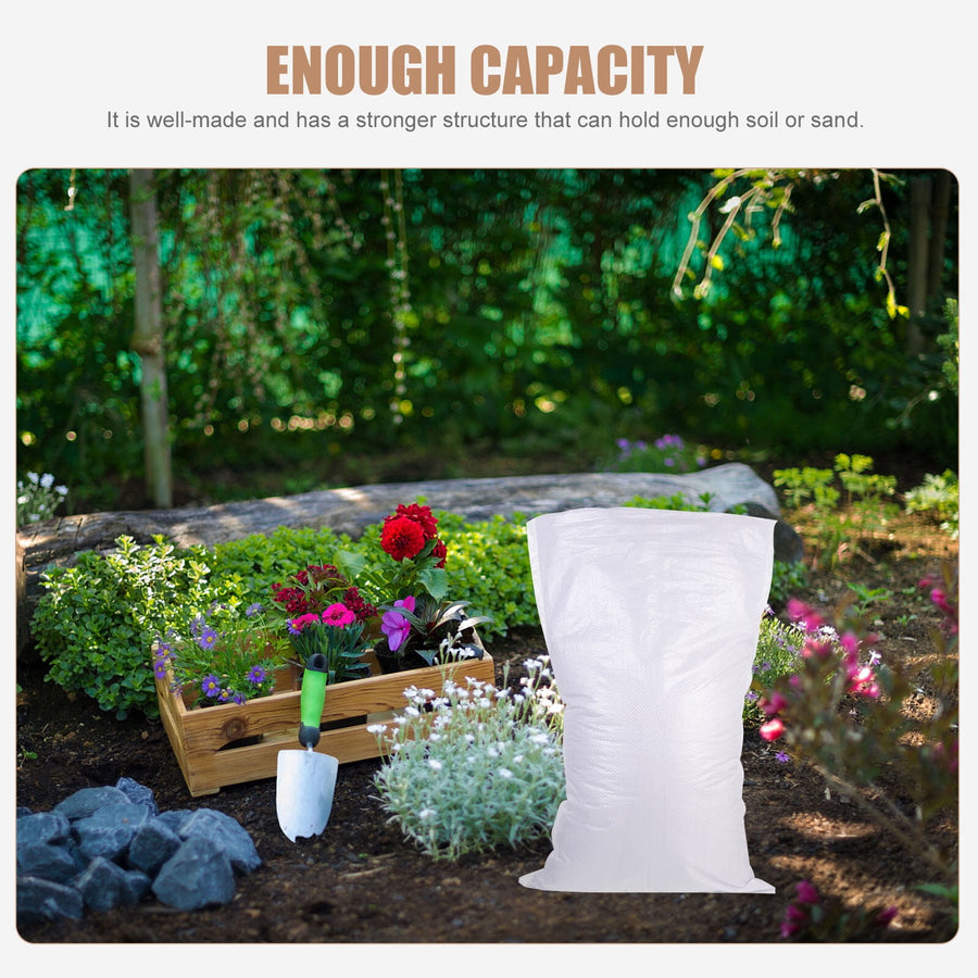 White PP Woven Sandbags for Flood , Home, Garage, Yard, and Outdoor Use