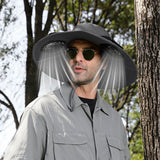 Solar Fan Hat Wide Brim Solar Fan Hat Outdoor Wide Brim Sun Hat with Solar Fan Fishing Hat, Removable & USB Charging Fan B-Dark Gray