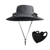 Solar Fan Hat Wide Brim Solar Fan Hat Outdoor Wide Brim Sun Hat with Solar Fan Fishing Hat, Removable & USB Charging Fan C-Dark Gray