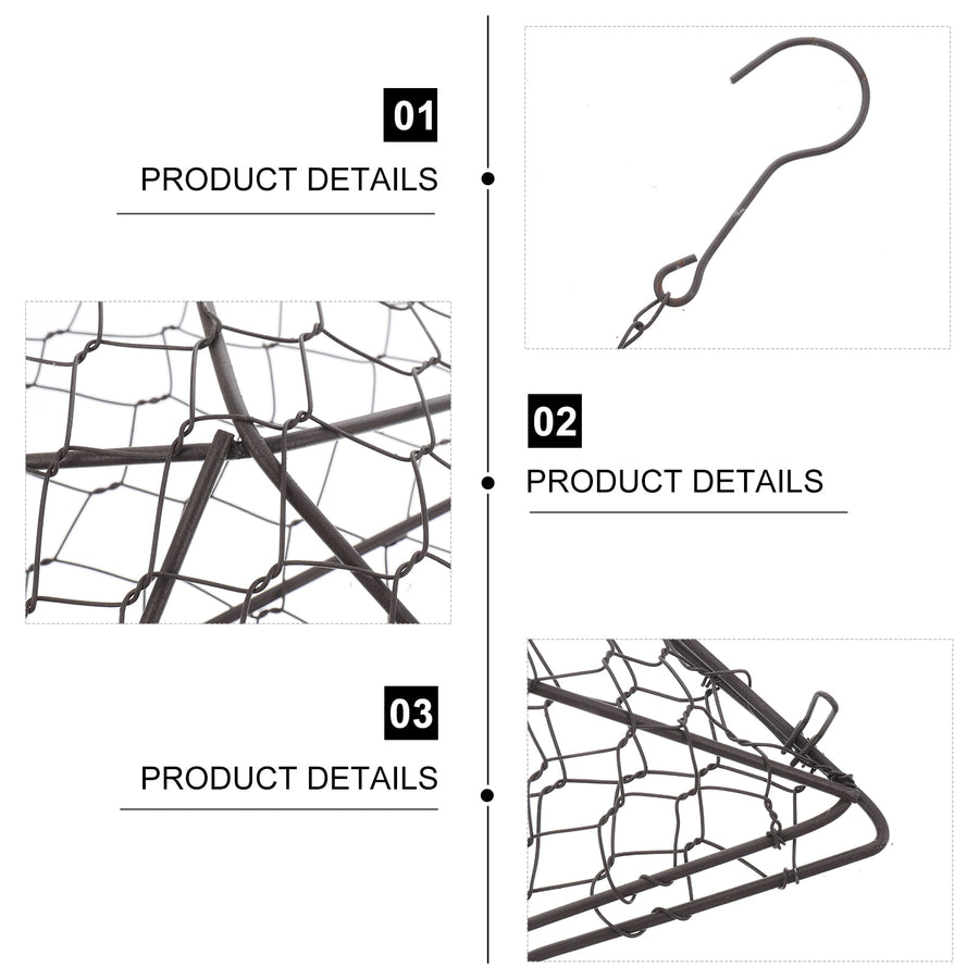Iron Wire Wall Planter Hanging Basket Decorative Flower Pot Holder Space Saving for Indoor Outdoor Use 1 Pc