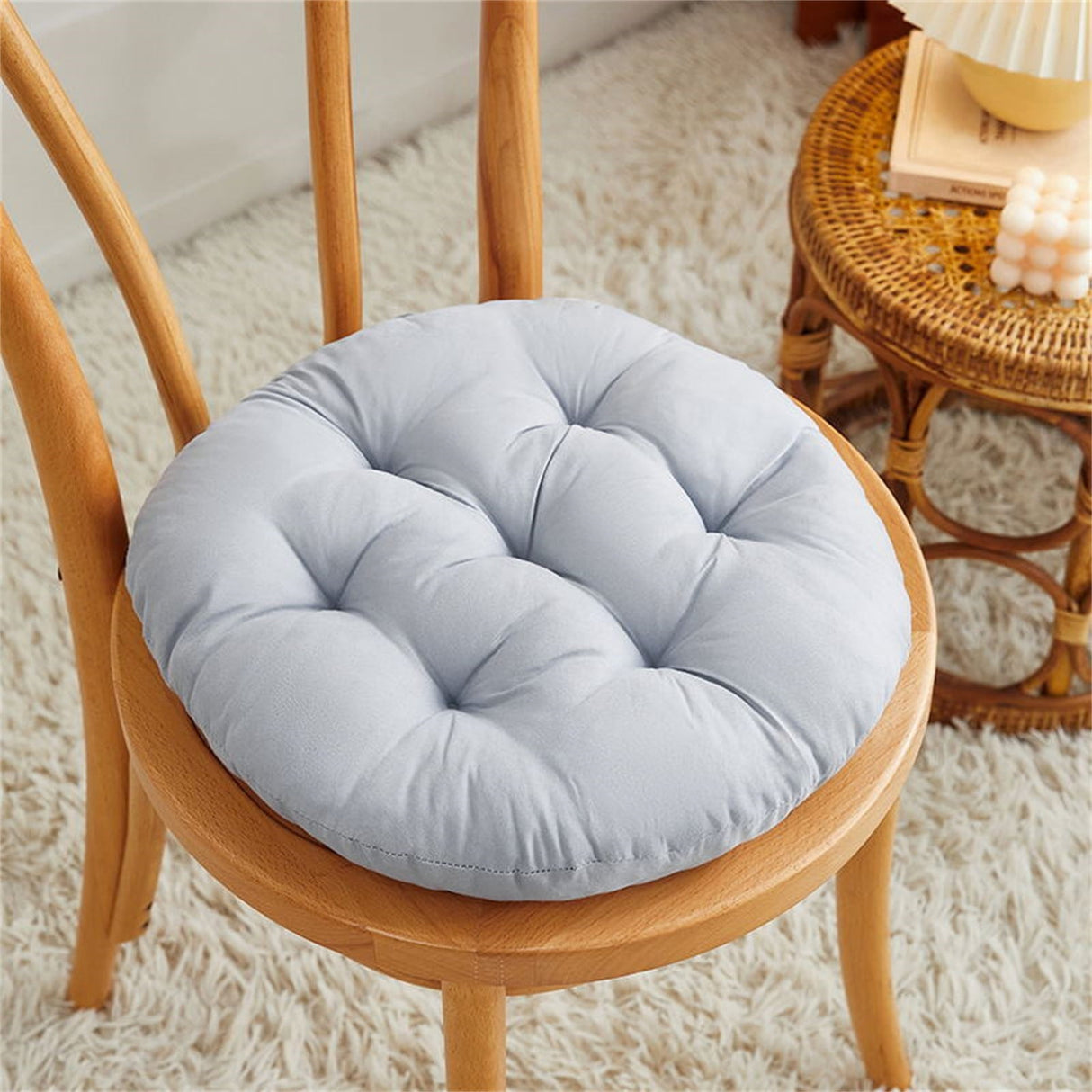 Round Seat Cushion Chair Pads for Kitchen Dining Chairs, Soft Comfort Chair Mat Pillow Cushions for Office Desk Living Room 16 Gray