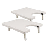 2-Pack White Plastic Sewing Machine Extension Tables with Expanded Workspace for Crafting and Sewing Projects