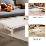 2-Pack White Plastic Sewing Machine Extension Tables with Expanded Workspace for Crafting and Sewing Projects - Side View