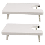 2-Pack White Plastic Sewing Machine Extension Tables with Expanded Workspace for Crafting and Sewing Projects - Rear View