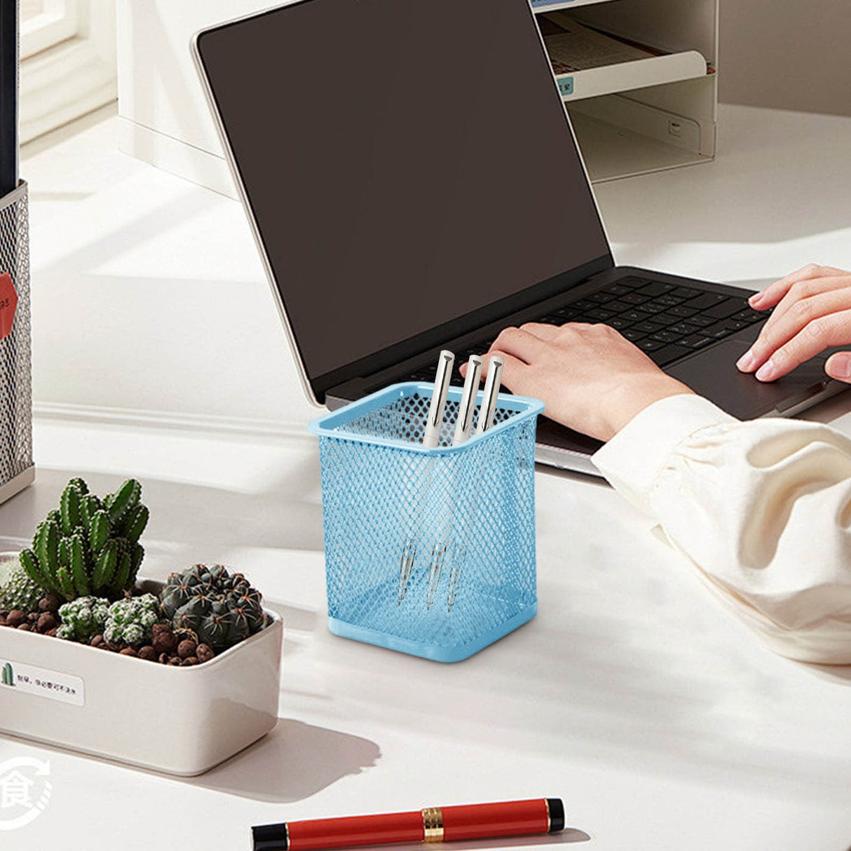 Pen Holder Mesh Pencil Holder Metal Pencil Holders Pen Organizer for Desk Office Pencil Holders, Back to Sch-ool Supplies G