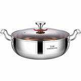 316 Stainless Steel Hot Pot with Lid Large Pots for Cooking Thick Bottom Stew Soup Pots with Lid Stockpot for Pasta, Soup, Simmer Kitchens Appliances Multicolor