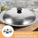 Stainless Steel Pot Lid for Kitchen Easy Clean Universal Pan Cover with Sturdy Handle 11.8 Inches Silver