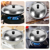 Stainless Steel Pot Lid for Kitchen Easy Clean Universal Pan Cover with Sturdy Handle 11.8 Inches Silver