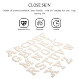 White Letter Iron-On Patches with Embellishments for Clothing Decoration, 26 Pieces Polyester Set