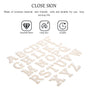 White Letter Iron-On Patches with Embellishments for Clothing Decoration, 26 Pieces Polyester Set