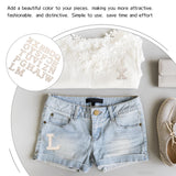 White Letter Iron-On Patches with Embellishments for Clothing Decoration, 26 Pieces Polyester Set