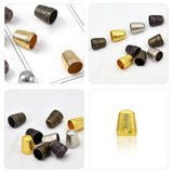 Portable Copper Thimble Golden Sewing Accessory for Beginners 10Pcs - Front View