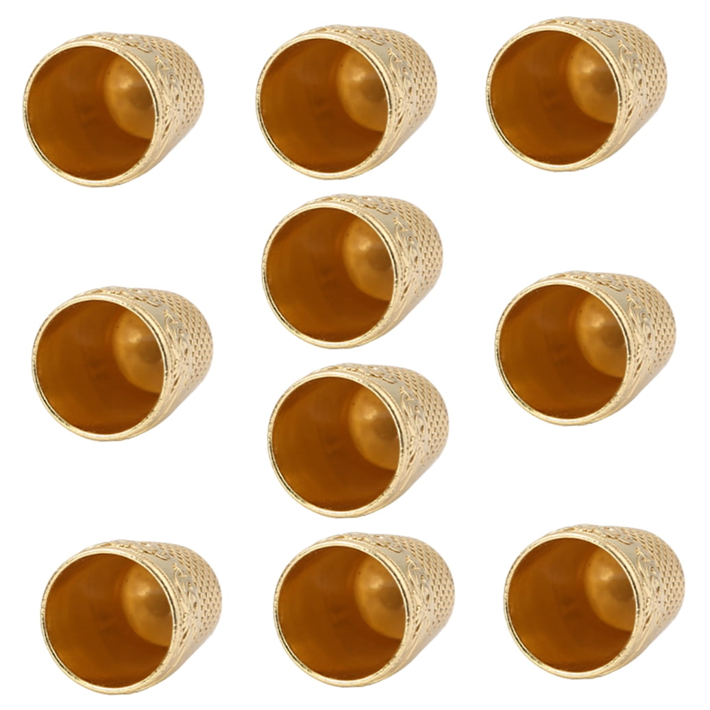 Portable Copper Thimble Golden Sewing Accessory for Beginners 10Pcs