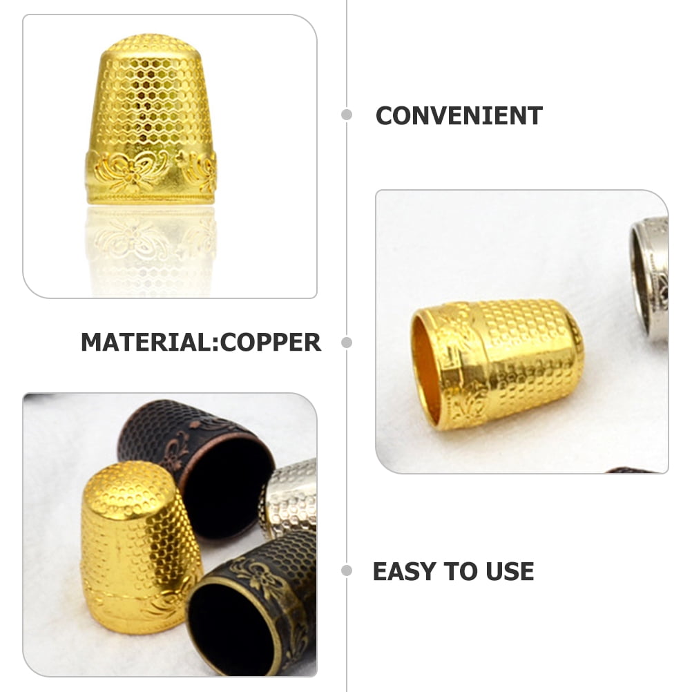 Portable Copper Thimble Golden Sewing Accessory for Beginners 10Pcs