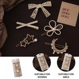 5-Pack Rhinestone Hair Barrettes Small Sparkling Hair Clips for Women Daily Wear and Stylish Accessories - Rear View