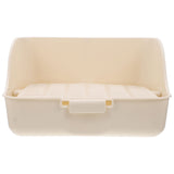 Pet Litter Box White Plastic, Durable for Rabbit and Small Animal Use