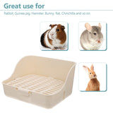 Pet Litter Box White Plastic, Durable for Rabbit and Small Animal Use