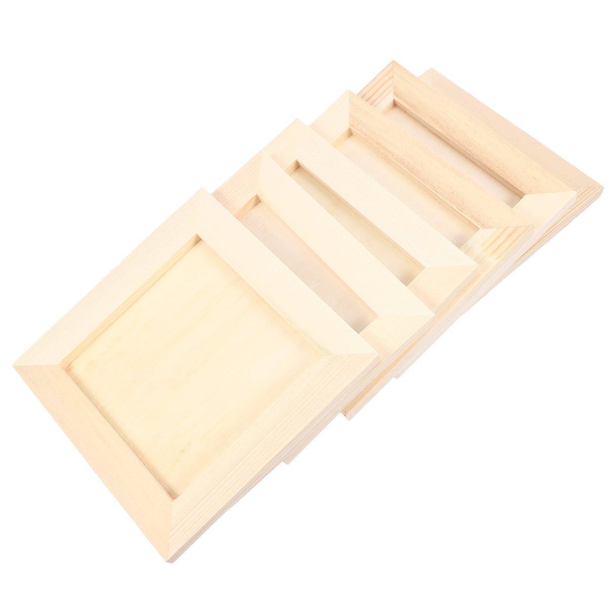 Plain Wooden Picture Frames for Crafting Khaki Plastic 6Pcs for Family Gift
